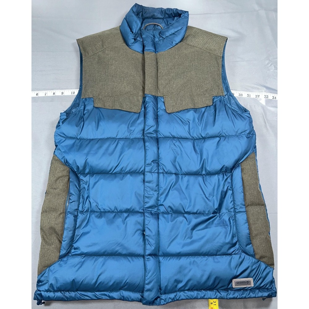 Merrell Vest Mens Large Blue Quilted Insulated Full Zip Outdoor SelectDry